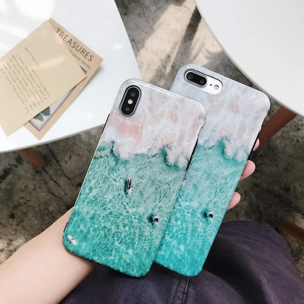 Новый роскошный модный освежающий летний чехол для телефона серфинга iphone 6/6 p/6s/6s