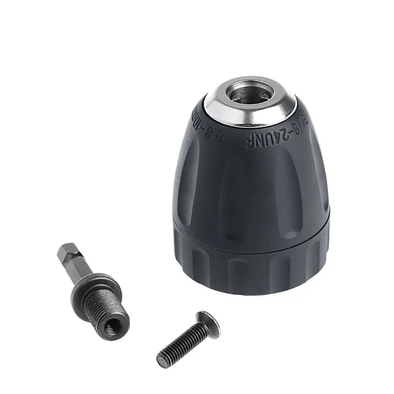 

0.8-10m Drill Chuck Driver Converter 3/8 Inch 24UNF With 1/4 Inch Hex Shank Key