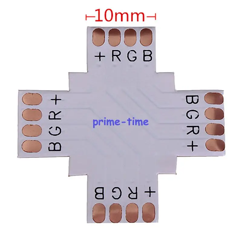10 шт. 10 мм 4PIN L или T X (Cross) Форма Соединитель Платы PCB Без Пайки для 5050 RGB Цветной Светодиодной Полосы Света.