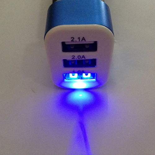 Универсальный светодиодный индикатор с 3 портами USB для быстрой зарядки iPhone Samsung