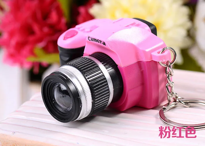 Pink Мини брелок с камерой SLR брелок с камерой автомобильный брелок светодиодный фонарик красочный Kaca брелок для подарка 17211 - Цвет: Pink