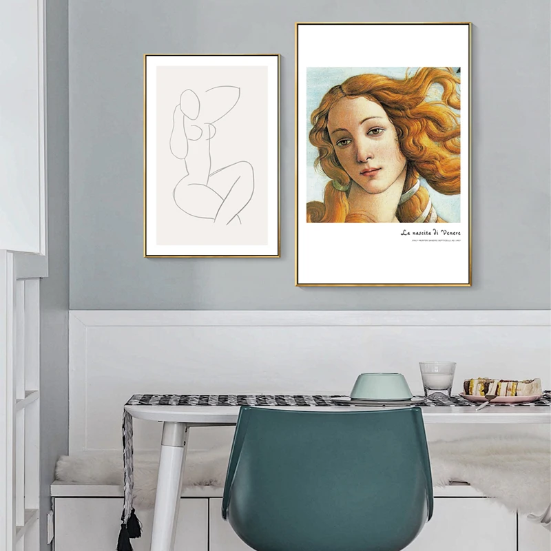 Постер с геометрическим абстрактным слоном &quotРождение Венеры&quot скандинавский