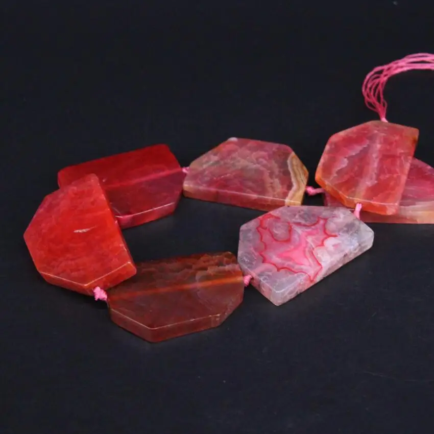 Бусины-кулоны из агата крупные натуральный красный кулон подвеска в виде ромба