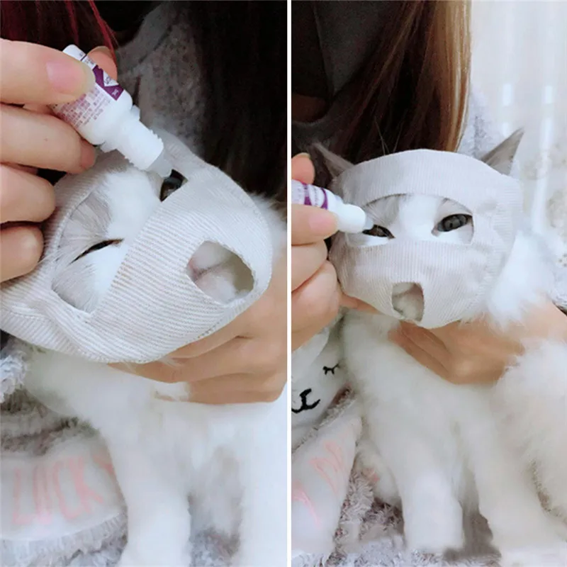 Новое поступление, маска для кошачьего глаза с повязкой на глаза, с закрытыми глазами, специально для нанесения капель в глаза, маски для кошек
