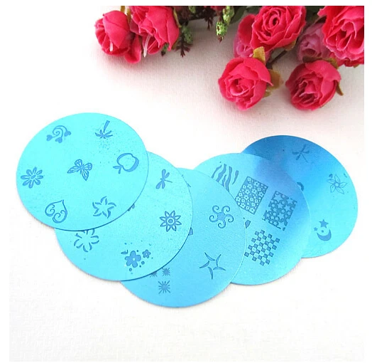 Набор для самостоятельной штамповки ногтей штампы и скребки украшения 5 стилей