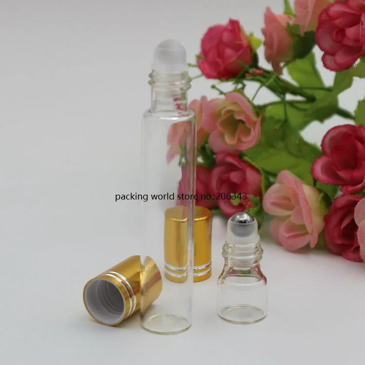 1ML2ml3ml прозрачная стеклянная бутылка со стальным стеклянным шариком рулон на