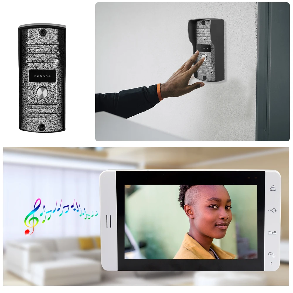 7 дюймовый ЖК экран монитор цветной видео дверной глазок звонок видеодомофон ИК