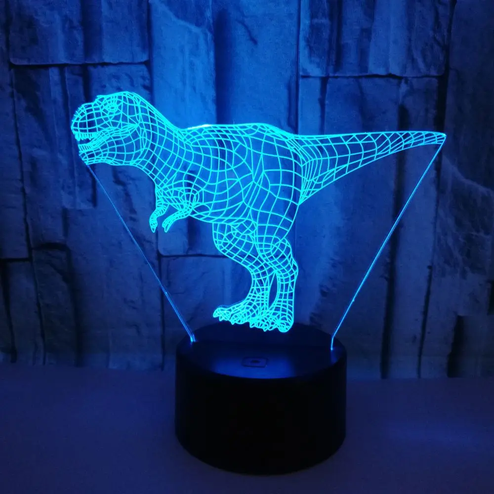 

Dinosaur 3D LED Illusion Lamp 7 Color Change Touch Base Usb Night Light Home Decoration Party Bedroom Atmosphere Lamp