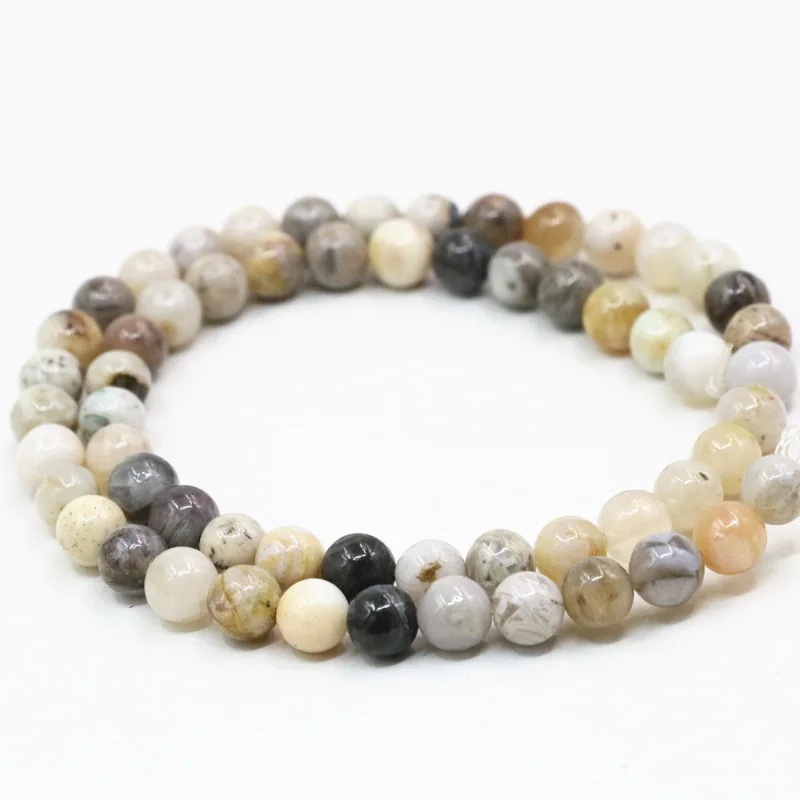 Multicolor bamboo leaf agates natural stone jaspers onyx 6mm 8mm 10mm round loose spacers beads diy jewelry findings 15&quot B3473 |