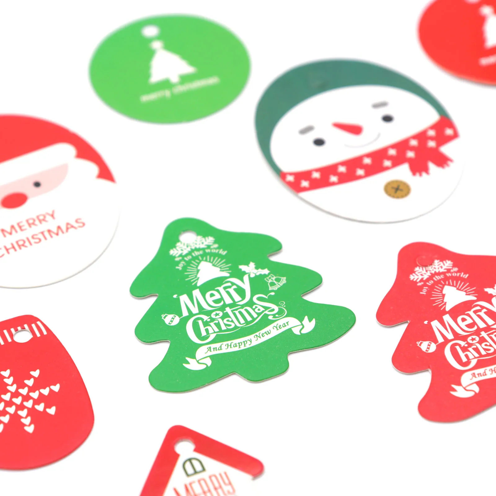 50 шт./лот бумага Рождественская елка Санта Клаус снеговик этикетки для подарков