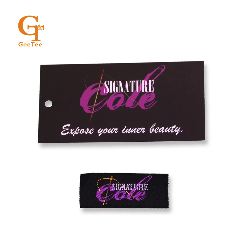 Тканые этикетки и бумажные ценники с логотипом на заказ 1000 комплектов сумки