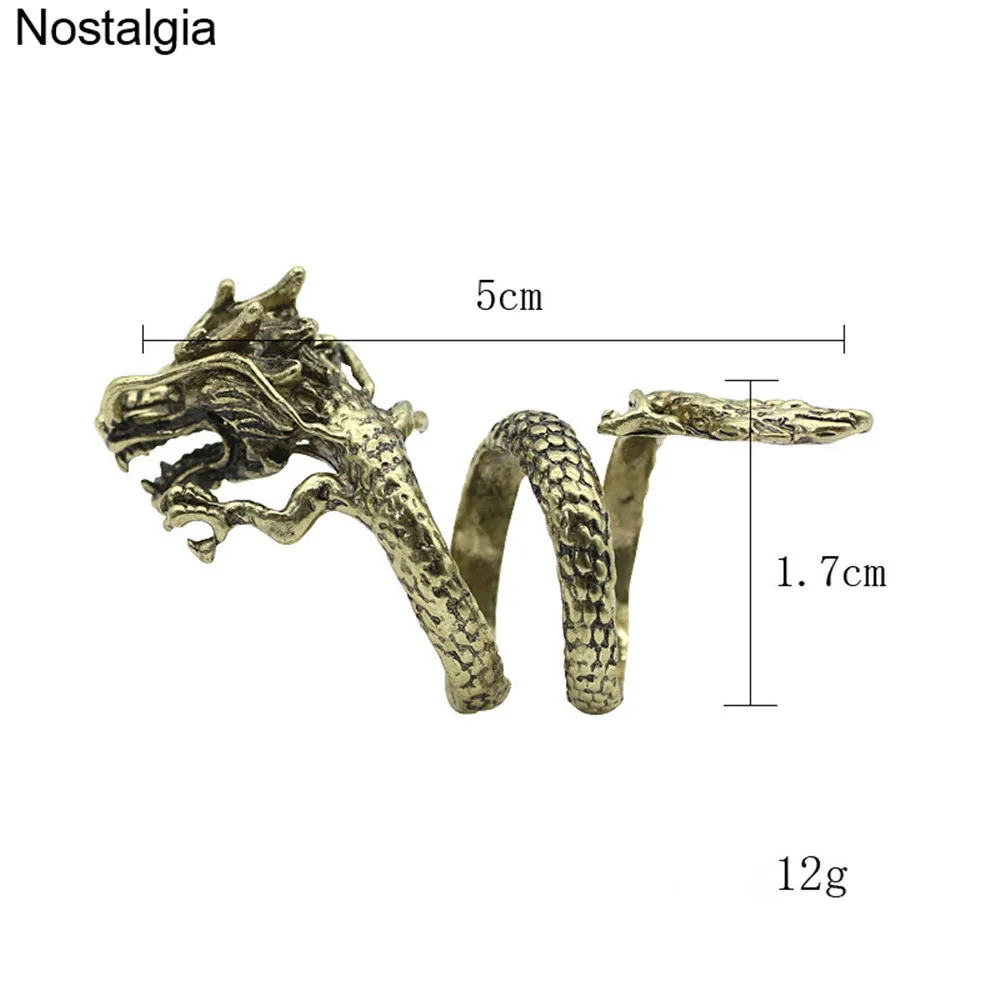 Ностальгия Дракон-Викинг Кольцо женское модное бронзовое животное панк