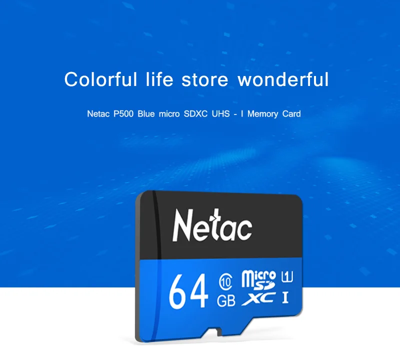 Netac Micro SD карта P500 класс 10 16 ГБ 32 ГБ 64 Гб карта памяти C10 Mini SD карта SDHC SDXC UHS-I TF карта для смартфонов/ТВ