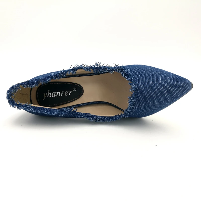 Женские парусиновые туфли на высоком каблуке 11 см с острым носком|shoe heel|high heelsladies