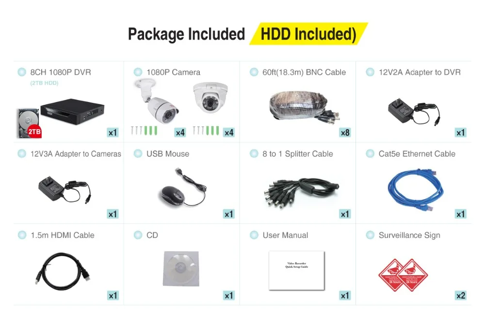 Tonton 8CH 1080P CCTV камера видеонаблюдения DVR распознавание лица 2.0MP наружная камера безопасности CCTV система видеонаблюдения комплект 2 ТБ HDD
