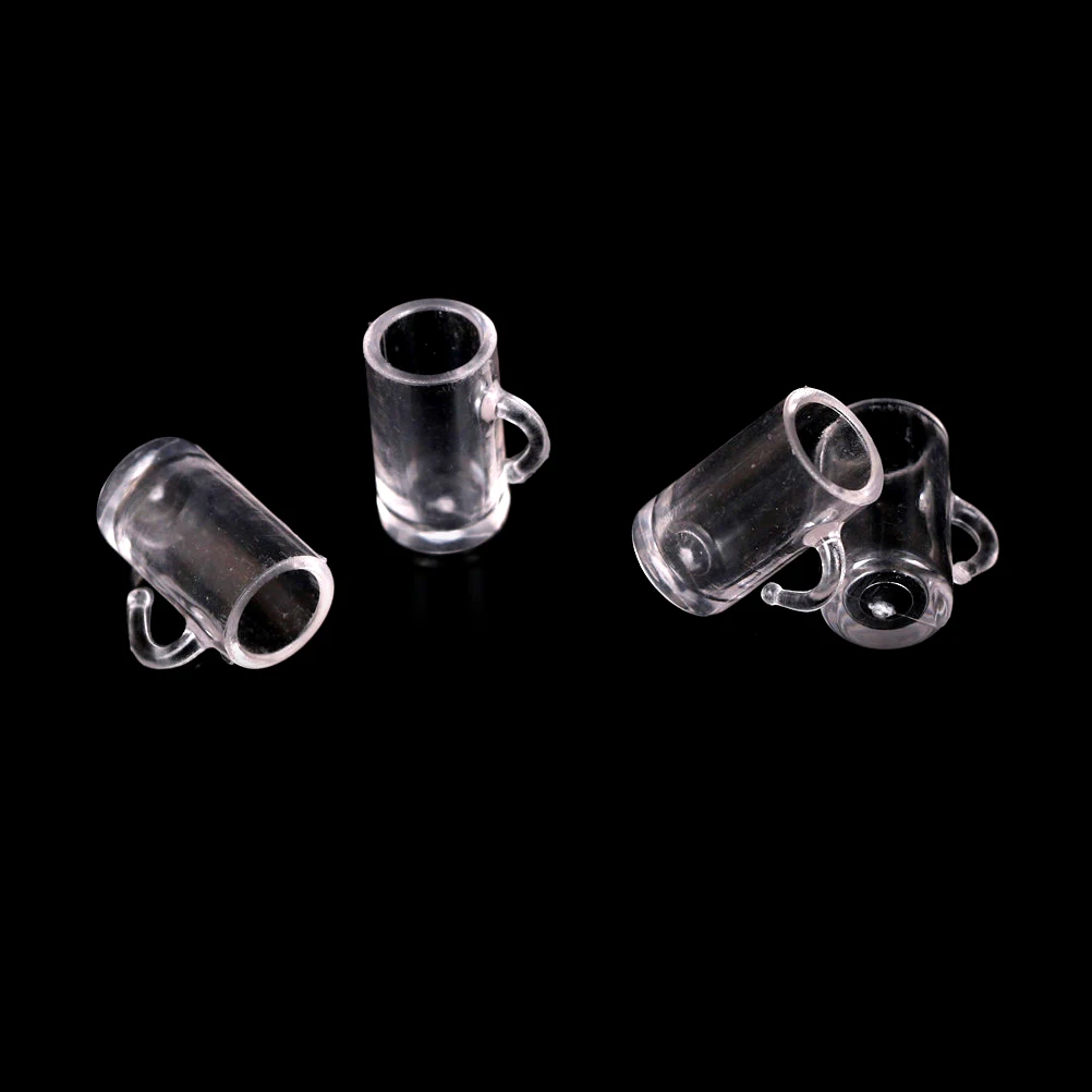 

4pcs 1:12 Scale Mini Wine Cup Plastic Transparent Goblet Miniature Dollhouse Craft Home Decoration Glass Model Plastic DIY Parts
