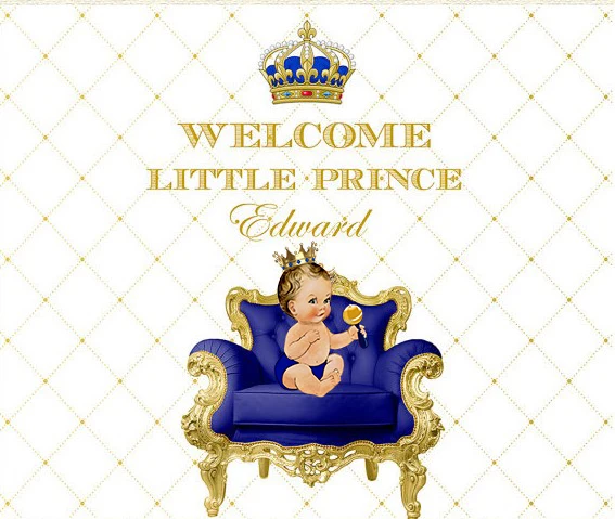 custom gold and royal blue prince crown photo backdrop High quality Computer print wood photography backgrounds | Электроника