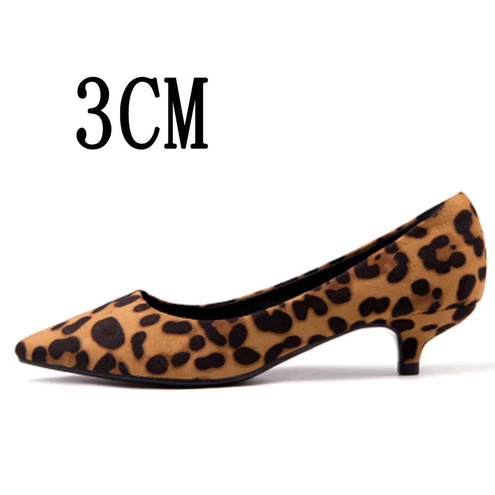 thin 3cmLeopard WEIQIAONA/Новинка года; Повседневная пикантная женская обувь леопардовой расцветки; удобные модельные туфли-лодочки на высоком каблуке 3 см и 5 см с острым носком; Рабочая обувь - Цвет: thin 3cmLeopard