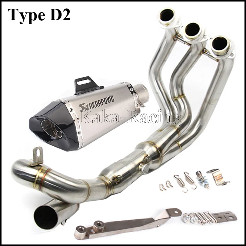 Type D2 Мото rcycle Akrapovic выхлопная труба глушителя полная система скользящая трубка Escape moto для Yamaha MT09 fzfz09 FZ-09- XSR900 - Цвет: Type D2
