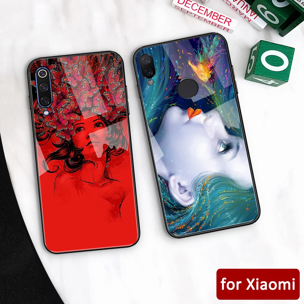 Чехол для Redmi K20 стеклянная задняя крышка xiaomi note 7 Mi 5 5S 6 6x Note Max 3 play pro | Мобильные