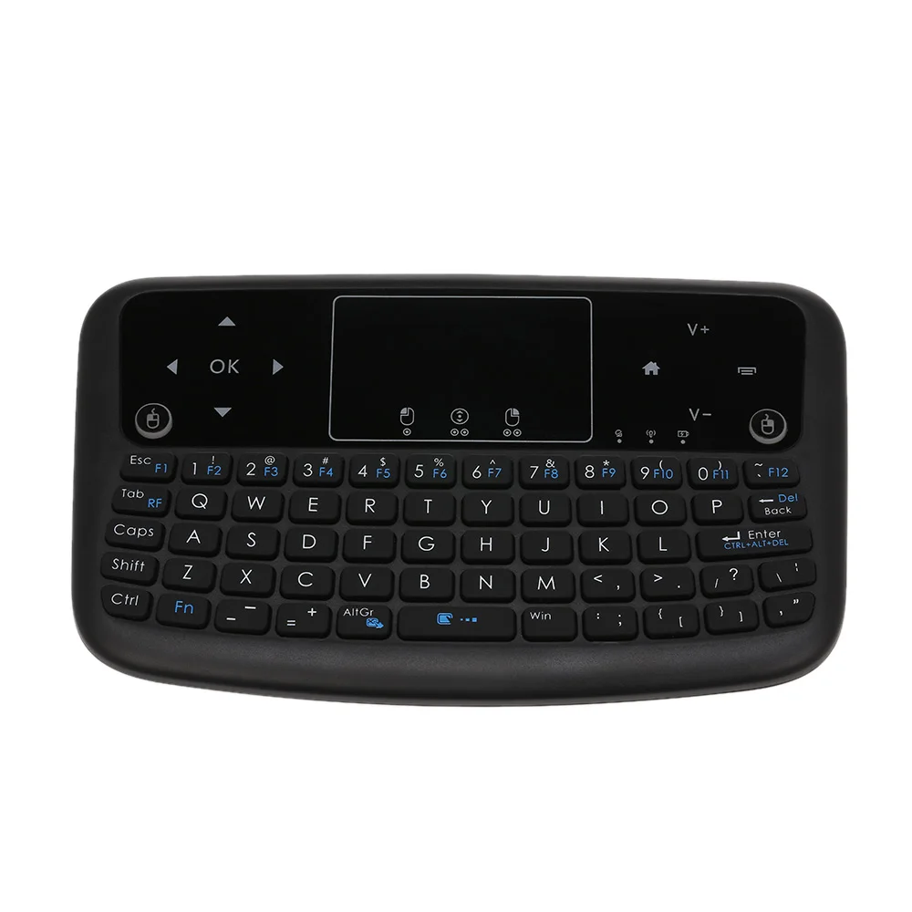 

A36 Black Mini Compact and Lightweight Wireless Keyboard 2.4GHz Air Mouse Rechargeable Touchpad Keyboard Remote Control For