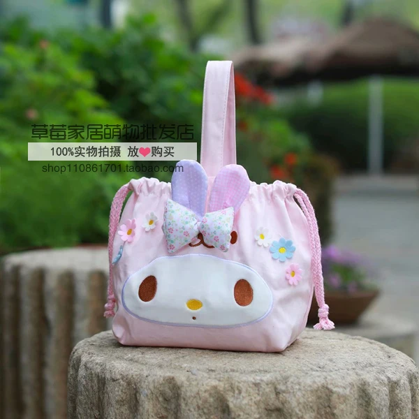 Мультфильм милый Sanrio, Hello Kitty с рисунками из мультфильма «My Melody Cinnamoroll Марка pom-Pom Purin холщовый мешок на завязках косметички сумки-косметички в подарок