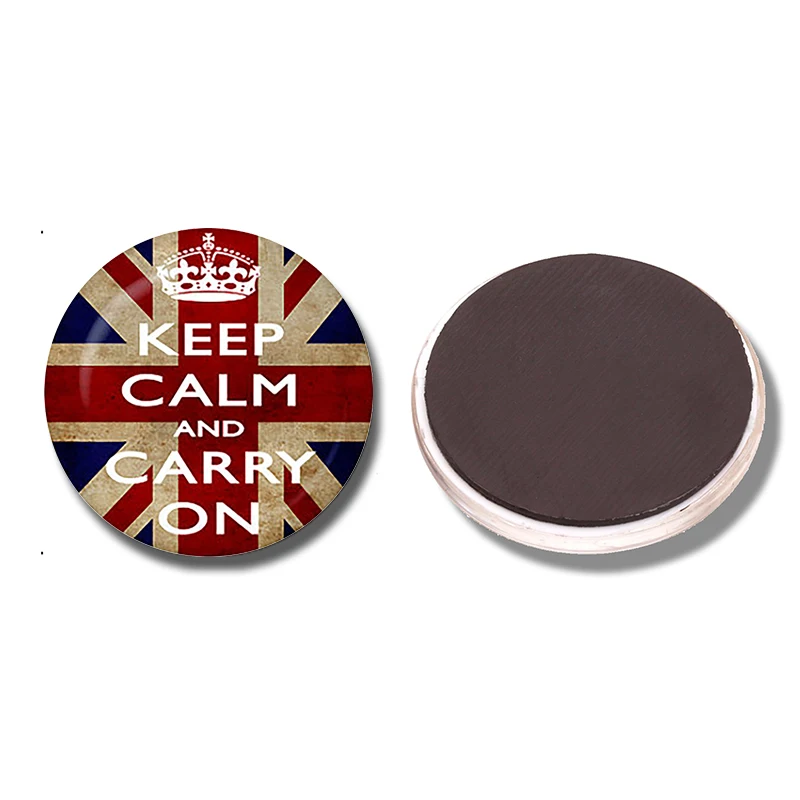 Сохраняйте спокойствие и переносите магнит на холодильник 30 мм флаг Англии