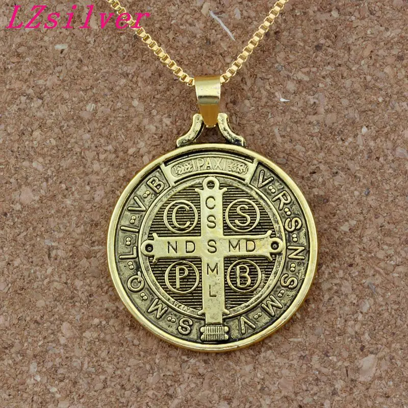 Сент ST Бенедикт Нурсийского патрон против зла крест медаль религиозная подвеска