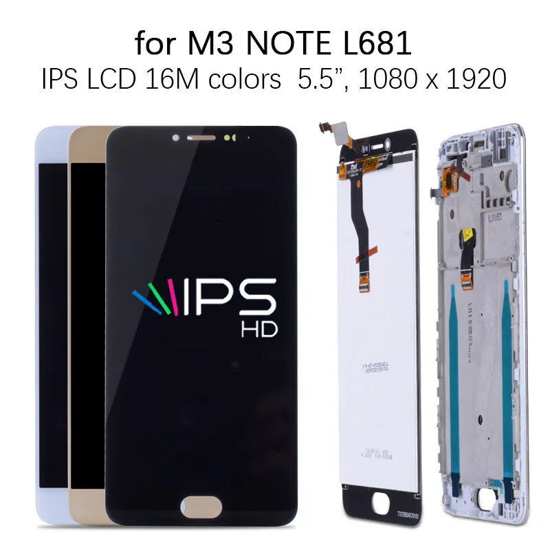 T-parts Новый 5 ''ЖК-дисплей для Meizu M3 Note ЖК-дисплей дигитайзер сенсорный экран M681H