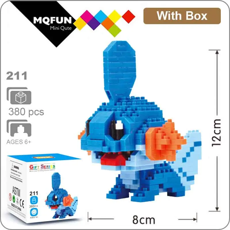 LNO 211 With Box LNO мини блоки фигурки kawaii 3D Пикачу японский мультфильм Аниме пластиковые детали для конструктора игры DIY модели образовательных игрушек - Цвет: LNO 211 With Box