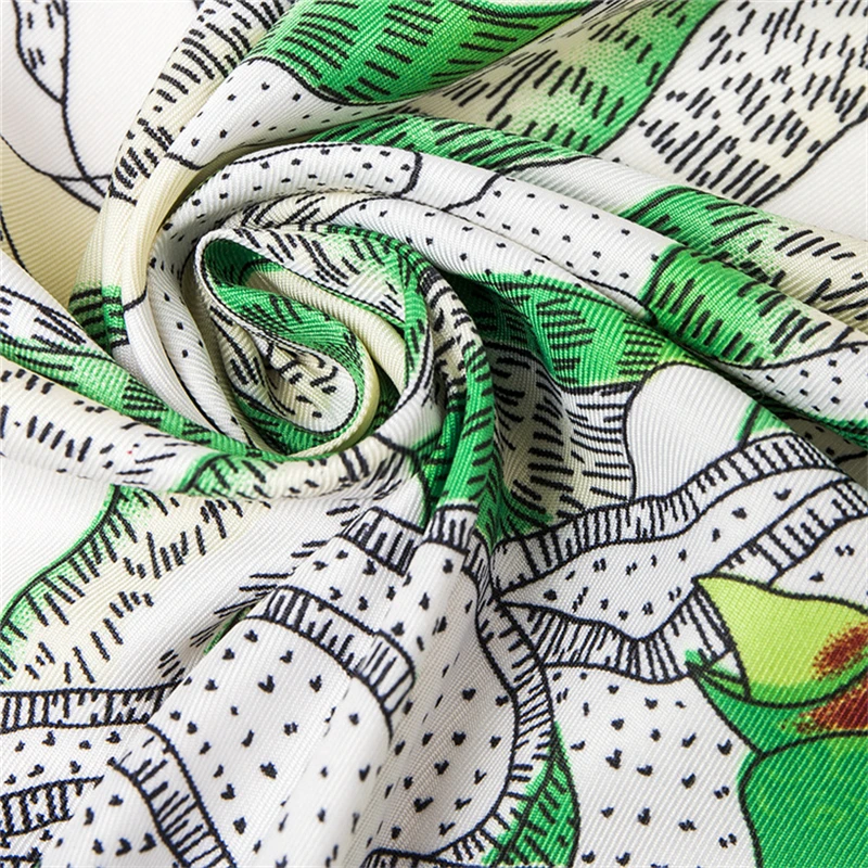 

Super Large Twill Silk Women Scarf 100*100 High Quality Gift Silk Shawls Euro Design National Wind Montain Print Square Scarves