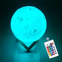 3d rechargeable star moon lamp with control touch swicth night light bedroom table home deco lamp for children christmas gift