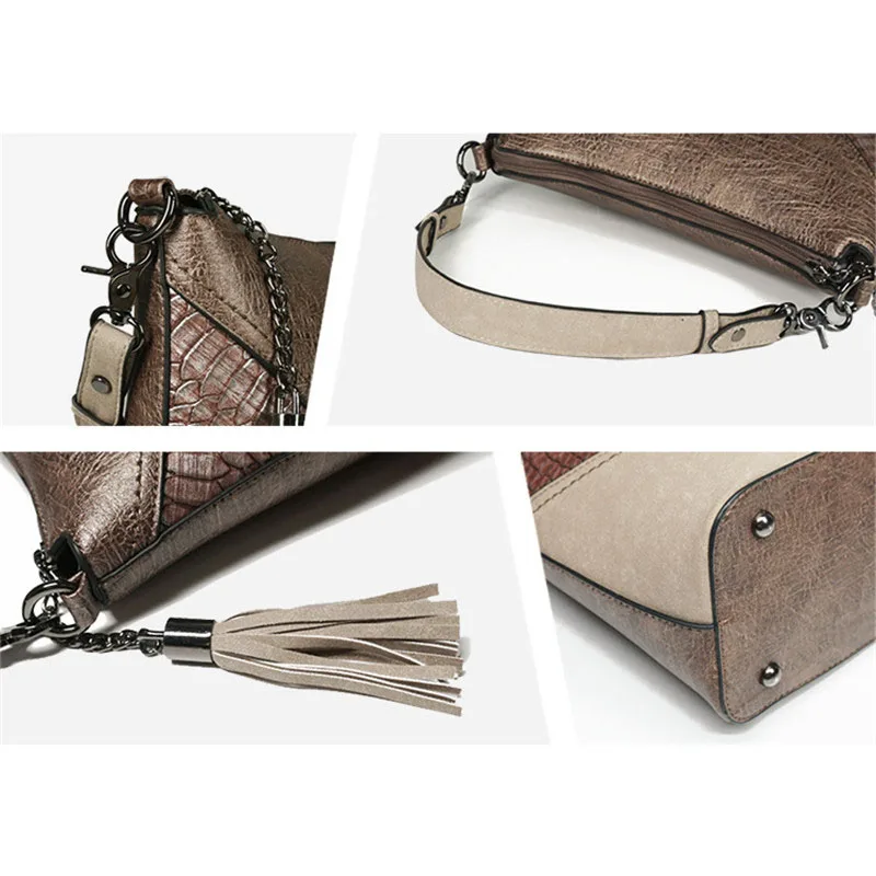 XMESSUN Женская Ретро сумка большой емкости с кисточкой Серебряный Хобо