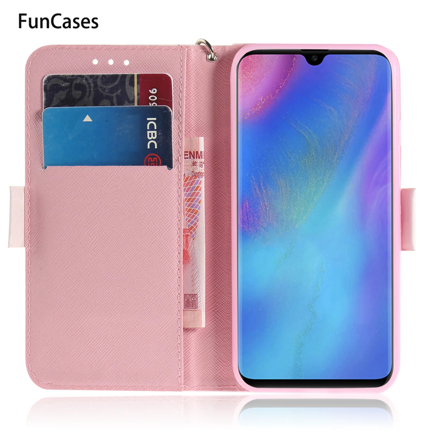 Любовь из искусственной кожи чехол книжка для hoesje huawei P20 Мрамор 3D с рисунком ТПУ S
