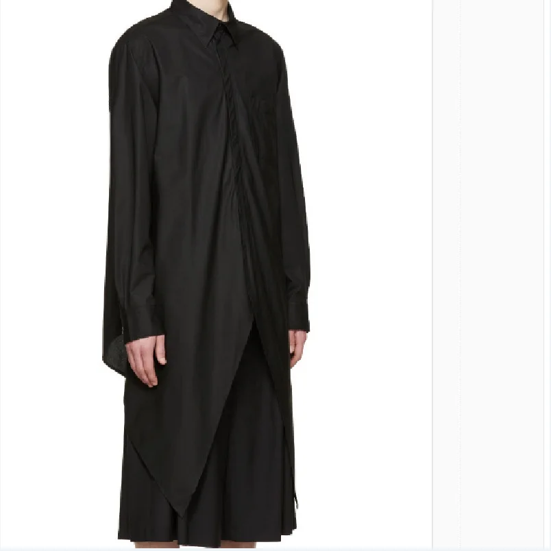 S ~ 5XL новая мужская одежда размера плюс GD средней длины с длинными рукавами