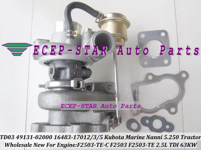 TD03 49131-02000 16483-17012 49131-02020 турбо Турбокомпрессор Для Kubota морской 5 250 TDI Нанни F2503