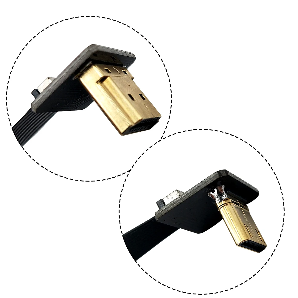 Danspeed двойной Подпушка под углом 90 градусов HDMI Тип мужчина к Mini мужчине для HDTV
