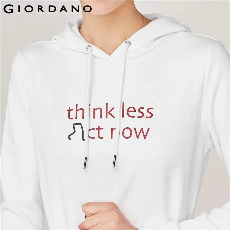 Giordano Женская толстовка платье женские толстовки с принтом букв женское передний