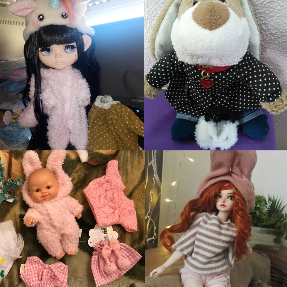 30 см кукольная одежда для 1/6 BJD Кукла Кролик Кот медведь плюшевые игрушки мягкое платье юбка вязаная кукла аксессуары
