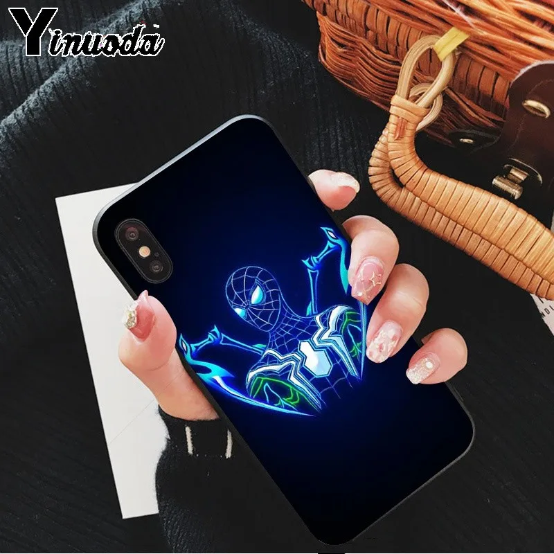 Yinuoda Супергерои из Marvel Мстителей мягкий резиновый черный чехол для телефона iPhone 6S