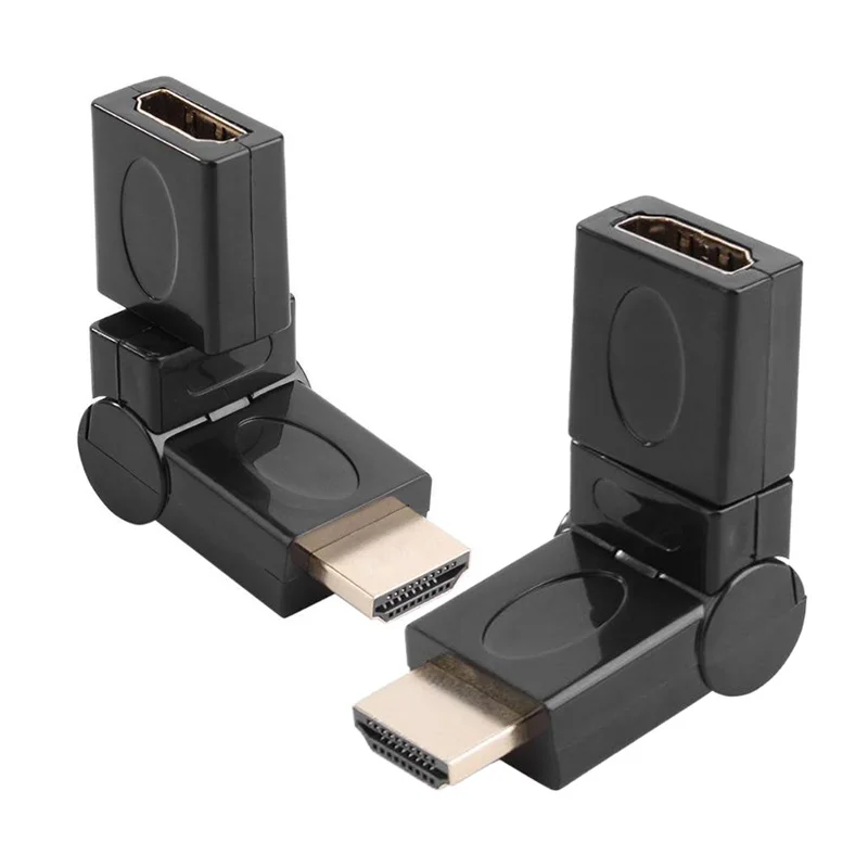 Mini 1 4 Угловой Тип HDMI совместим с розеткой Plug and Play 90 180 360 градусов вращающийся