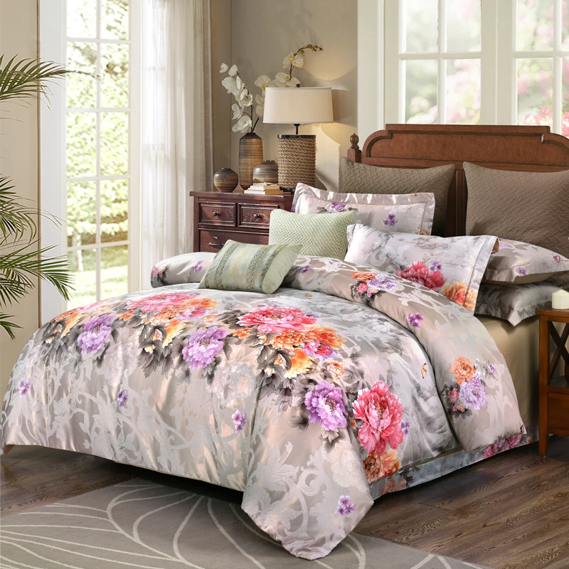 

Whole cotton brocade Bedsheet set Quilt/Duvet cover Bed set Pillowcase Luxury Bedding set Queen King size 4Pieces