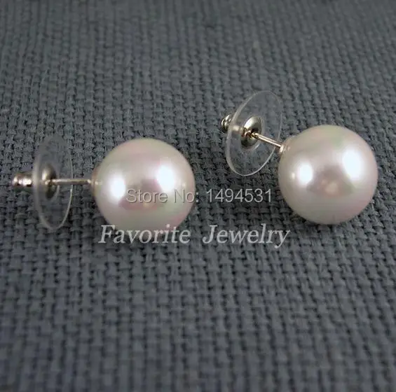 Оптовая продажа жемчужных украшений серьги гвоздики белого цвета 12 5 мм ААА