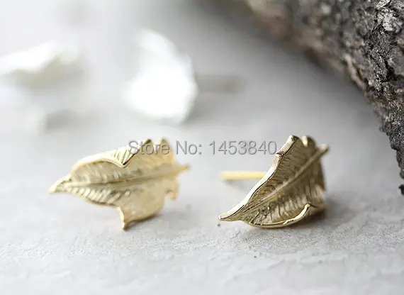 Оптовая продажа серьги в виде листьев задняя фотография Классический Природный