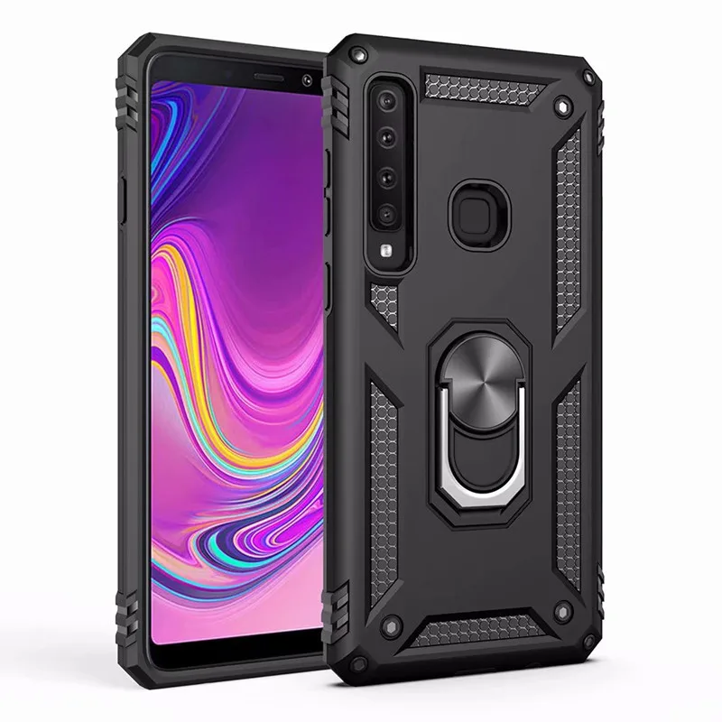 Противоударный силиконовый чехол бампер для Samsung Galaxy A9 A8 A7 A6 2018 металлический
