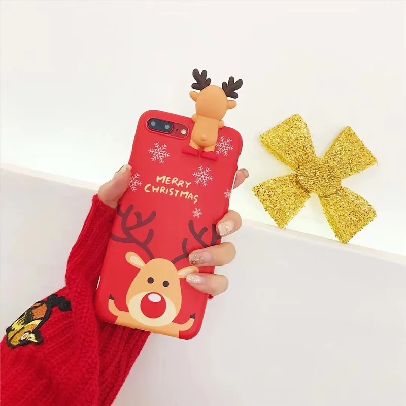 Рождественский фестиваль Снеговик Олень 3D животное чехол для iPhone X XS XR MAX 7 8 6 6S PLUS