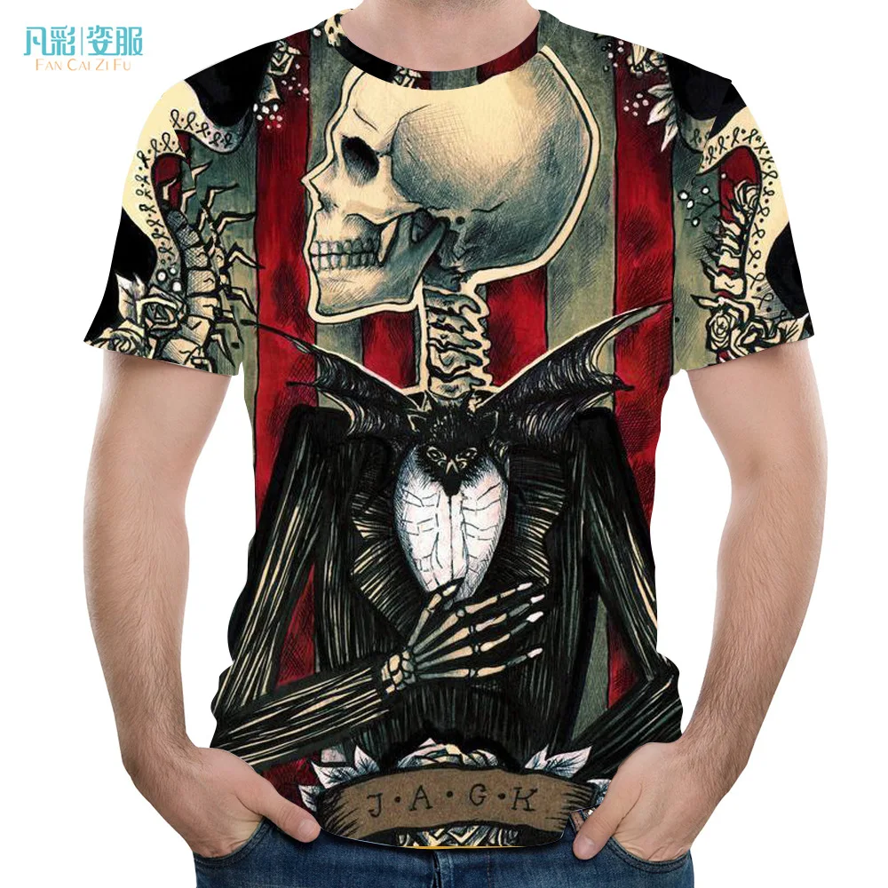 

2019 Summer Female O-Neck Short Sleeve T-shirt Skull Prince 3D Printing Maternity Women Cotton Short Sleeve Men Women Tees