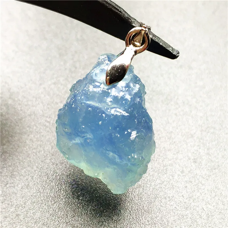 Натуральный аквамарин кулон для женщин и мужчин новый подарок 25x17x10 мм голубой