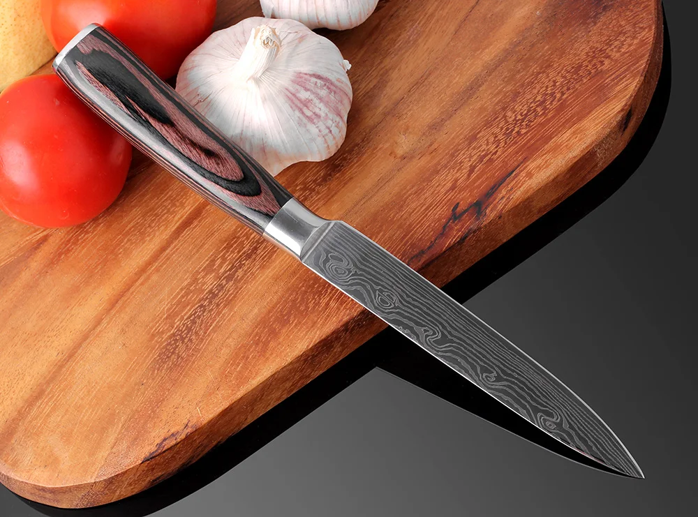 XITUO 5&quot Inch Utility Knives Japanese Damascus Pattern Stainless Steel Chef Knife Paring Slicing Sushi Fish Boning Kitchen Tool | Дом и