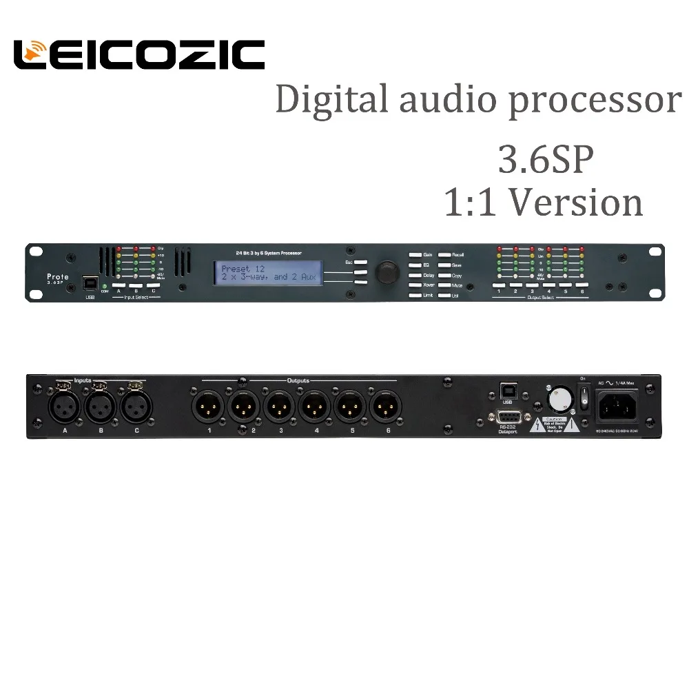 Leicozic 3.6SP цифровой аудиопроцессор 1:1 версия 3 вход 6 выход dsp процессор живой звук профессиональное управление громкоговорителем
